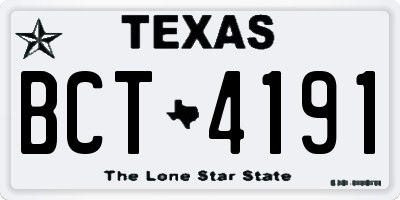 TX license plate BCT4191