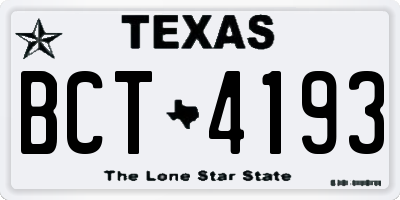 TX license plate BCT4193