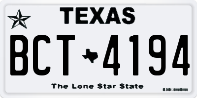 TX license plate BCT4194