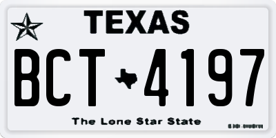 TX license plate BCT4197