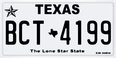 TX license plate BCT4199