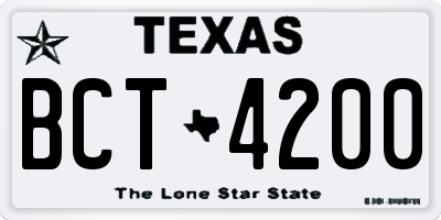 TX license plate BCT4200