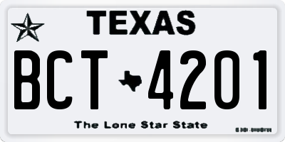 TX license plate BCT4201