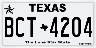 TX license plate BCT4204