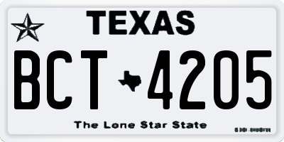 TX license plate BCT4205