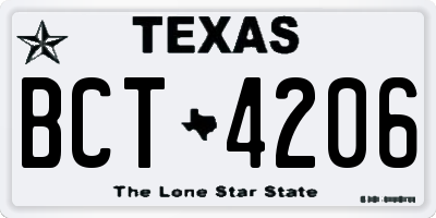 TX license plate BCT4206