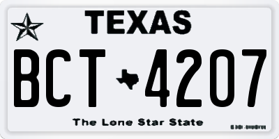 TX license plate BCT4207