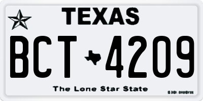 TX license plate BCT4209