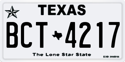 TX license plate BCT4217