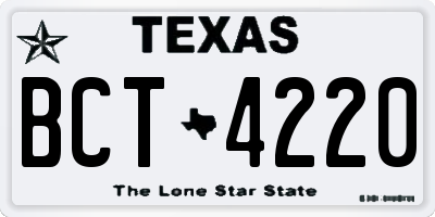 TX license plate BCT4220