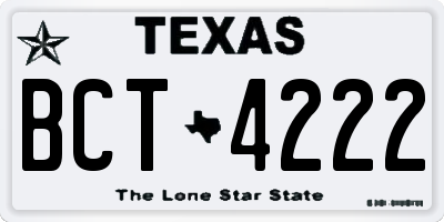 TX license plate BCT4222