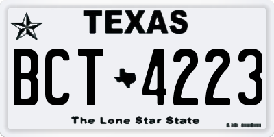 TX license plate BCT4223