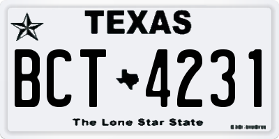 TX license plate BCT4231