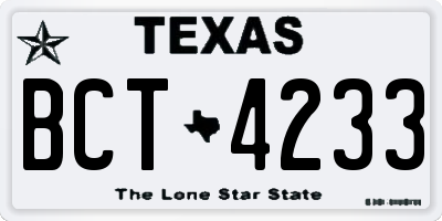 TX license plate BCT4233