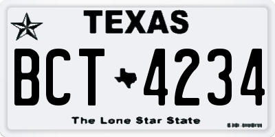 TX license plate BCT4234