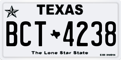 TX license plate BCT4238