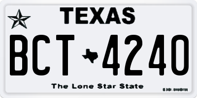 TX license plate BCT4240