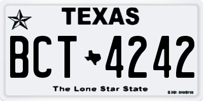 TX license plate BCT4242