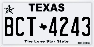 TX license plate BCT4243