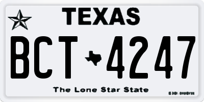 TX license plate BCT4247