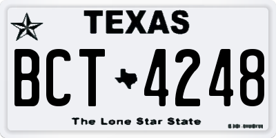 TX license plate BCT4248
