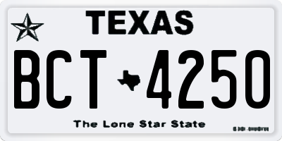 TX license plate BCT4250