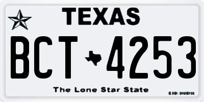 TX license plate BCT4253