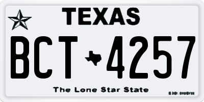 TX license plate BCT4257