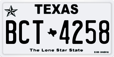 TX license plate BCT4258