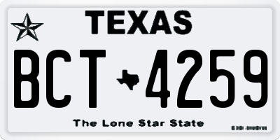 TX license plate BCT4259