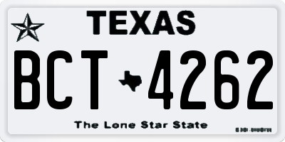 TX license plate BCT4262