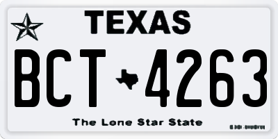 TX license plate BCT4263