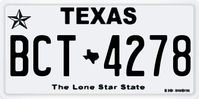 TX license plate BCT4278