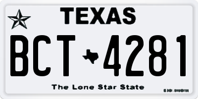 TX license plate BCT4281