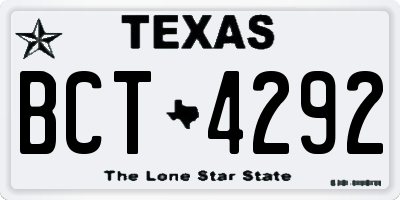 TX license plate BCT4292