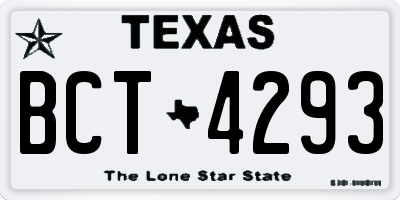 TX license plate BCT4293