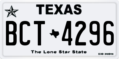 TX license plate BCT4296