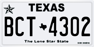 TX license plate BCT4302