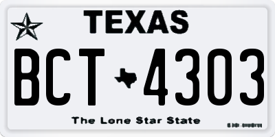 TX license plate BCT4303