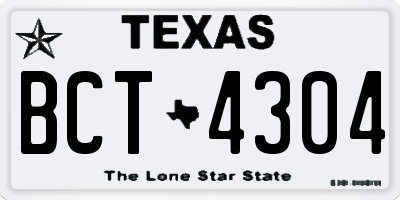 TX license plate BCT4304