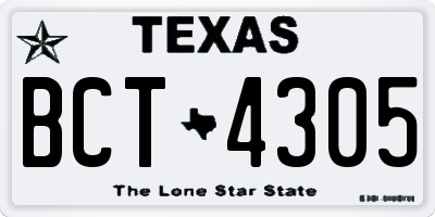 TX license plate BCT4305