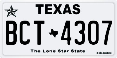 TX license plate BCT4307