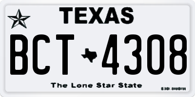 TX license plate BCT4308