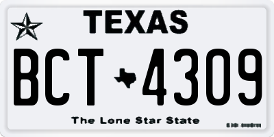 TX license plate BCT4309