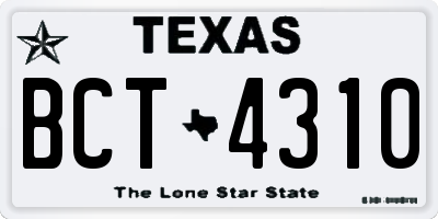 TX license plate BCT4310