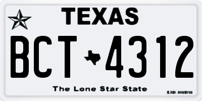 TX license plate BCT4312