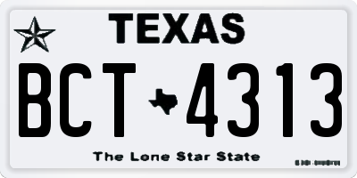 TX license plate BCT4313