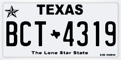 TX license plate BCT4319