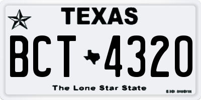 TX license plate BCT4320