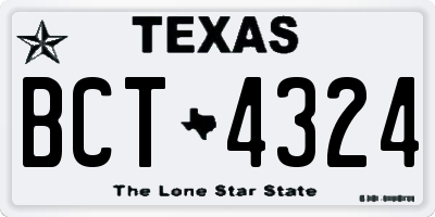 TX license plate BCT4324